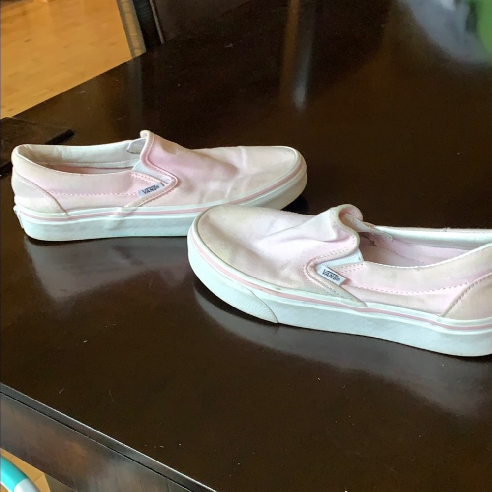 pink van has a little bit of paint on them